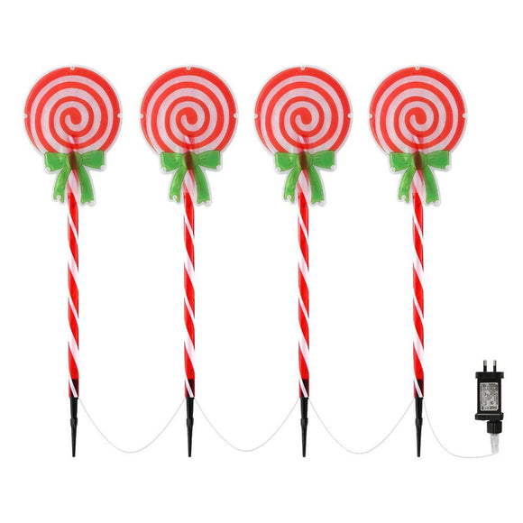 4 PCS Christmas Lights Path Ground Light Garden Decorations 68 LED Jingle Jollys - RnR Galore