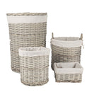 4 Piece Wicker Storage Baskets With Liner Set - RnR Galore
