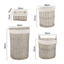 4 Piece Wicker Storage Baskets With Liner Set - RnR Galore