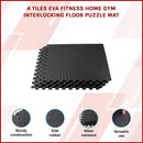 4 Tiles EVA Interlocking Gym Floor Mats – Home Fitness Puzzle Exercise Mat Set - RnR Galore