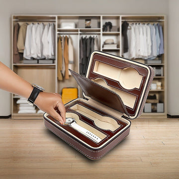 4 Watch Box Display Travel Case PU Leather - RnR Galore