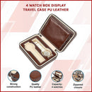 4 Watch Box Display Travel Case PU Leather - RnR Galore