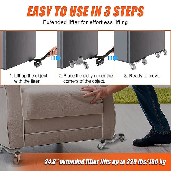 4 X All - purpose Dolly Metal Heavy Duty Furniture Mover Slider Set - RnR Galore