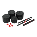 40kg Adjustable Rubber Dumbbell Set Barbell Home GYM Exercise Weights - RnR Galore