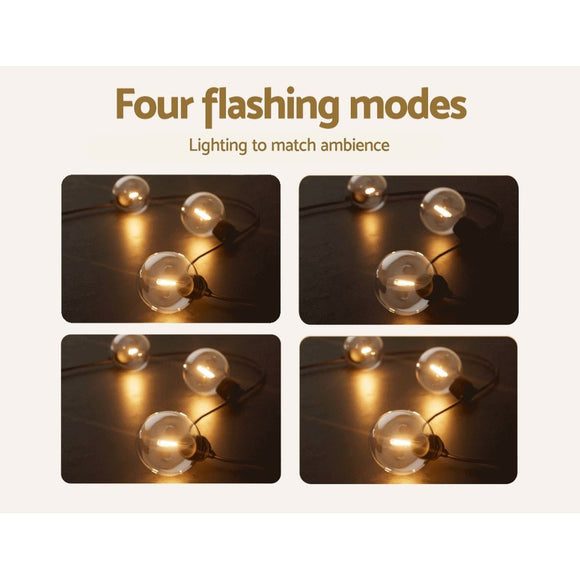 41m Solar Festoon Lights Outdoor LED String Light Wedding Party Christmas Decor - RnR Galore