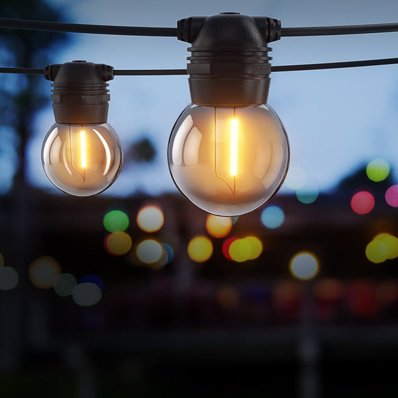 41m Solar Festoon Lights Outdoor LED String Light Xmas Wedding Garden Party - RnR Galore