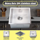 440x440mm Handmade Stainless Steel Undermount / Topmount Kitchen Laundry Sink with Waste - RnR Galore