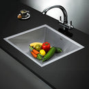 440x440mm Handmade Stainless Steel Undermount / Topmount Kitchen Laundry Sink with Waste - RnR Galore