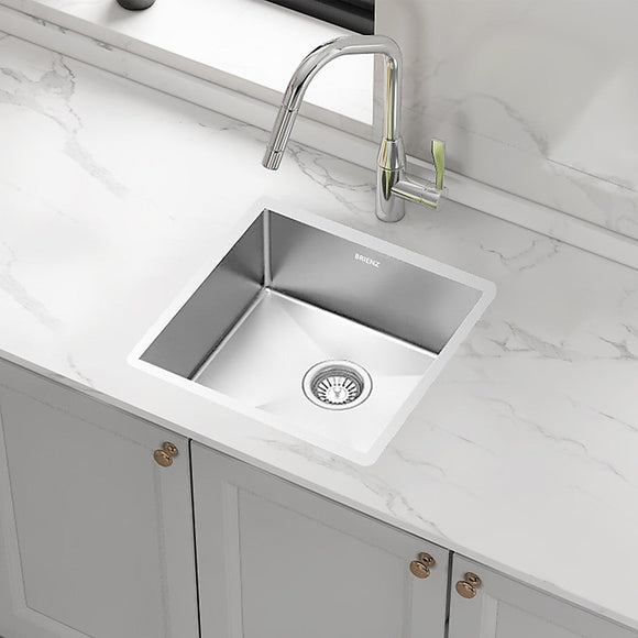440x440mm Handmade Stainless Steel Undermount / Topmount Kitchen Laundry Sink with Waste - RnR Galore
