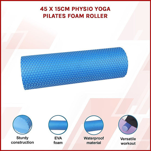 45 x 15cm Physio Yoga Pilates Foam Roller - RnR Galore