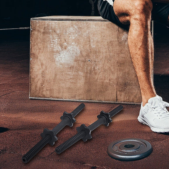 45cm - 1 Pair Dumbbell Bar 25mm Diameter - PVC Coated Dumbell Handle - RnR Galore