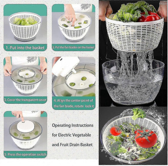 4.5L Electric Vegetable Spin Dryer - USB Rechargeable - RnR Galore