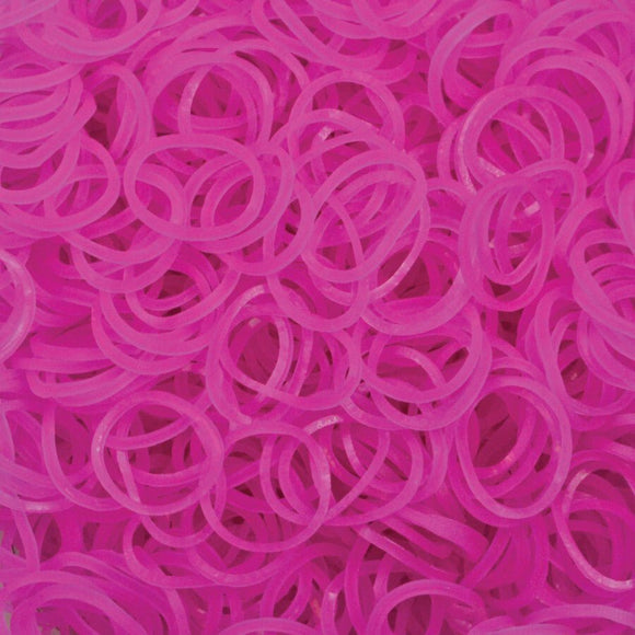 4800 LOOM BANDS Rubber Refill Kit DIY Magical Bracelet 192 S Clips 16 Hooks BULK - Plain Hot Pink - RnR Galore