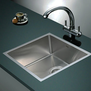 490x440mm Handmade Stainless Steel Undermount / Topmount Kitchen Laundry Sink with Waste - RnR Galore