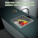 490x440mm Handmade Stainless Steel Undermount / Topmount Kitchen Laundry Sink with Waste - RnR Galore