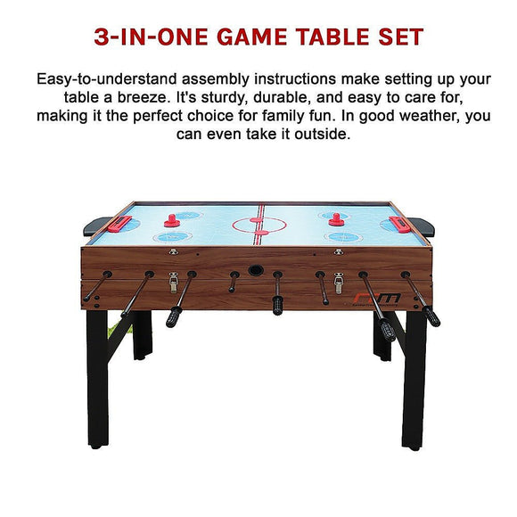 4FT 3 - in - 1 Games Foosball Soccer Hockey Pool Table - RnR Galore