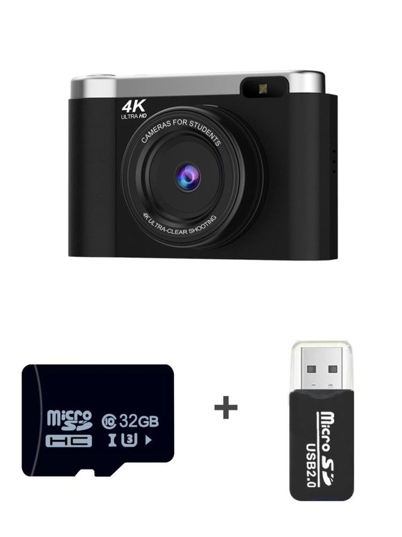 4K Ultra HD Digital Camera - 75MP, 2.8 - inch Rotatable Screen, Auto Focus & Built - in Flash(black) - RnR Galore