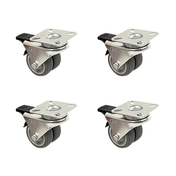 4x 2 Inch Heavy Duty Swivel Castor Wheels 50mm Brake - RnR Galore