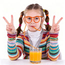 5 - Pack Round Glasses - Shaped Straw, PETG, Food - Grade, Odorless, Reusable, Cute & Funny Novelty Straw - RnR Galore
