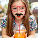 5 - Pack Round Glasses - Shaped Straw, PETG, Food - Grade, Odorless, Reusable, Cute & Funny Novelty Straw - RnR Galore