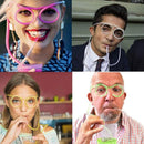 5 - Pack Silly Straws Glasses, Reusable Crazy Straws for Kids, Flexible Twisty Straws Fun Eyeglass Frame Drinking Straws, Novelty Party Favors Supplies for Birthday, Game, Christmas, Holiday Decorations - RnR Galore