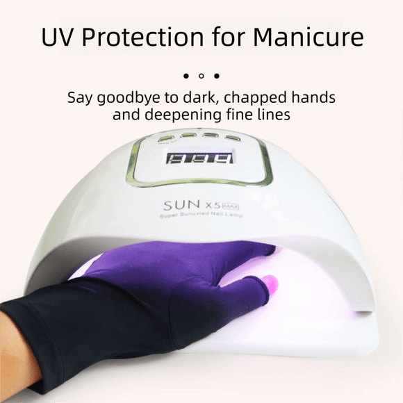 5 - Pair Blue UV Protection Fingerless Gloves for Nail Art Curing and Cycling Sun Protection - Made of Nylon/Spandex, Manicure Hand Care - RnR Galore