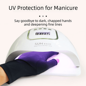 5 - Pair Grey UV Protection Fingerless Gloves for Nail Art Curing and Cycling Sun Protection - Made of Nylon/Spandex, Manicure Hand Care - RnR Galore