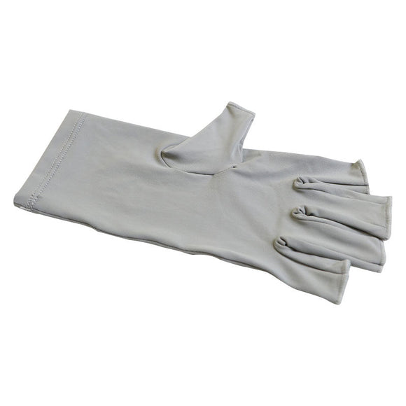 5 - Pair Grey UV Protection Fingerless Gloves for Nail Art Curing and Cycling Sun Protection - Made of Nylon/Spandex, Manicure Hand Care - RnR Galore