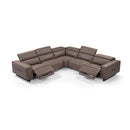 5 Seater Real Cow Leather Sofa with Power Recliner Adjustable Headrest Wooden Frame Corner Lounge - RnR Galore