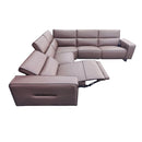 5 Seater Real Cow Leather Sofa with Power Recliner Adjustable Headrest Wooden Frame Corner Lounge - RnR Galore
