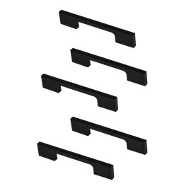 5 x 96mm Kitchen Handle Cabinet Cupboard Door Drawer Handles square Black furniture pulls - RnR Galore