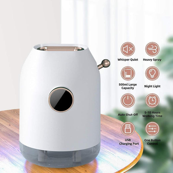 500ml Cool Mist Humidifier for Bedroom Plants, Desktop Mini Air Humidifier - RnR Galore