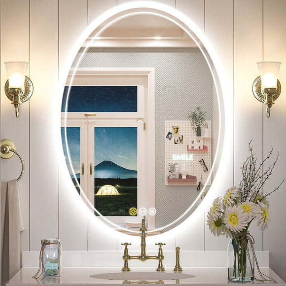 500x700mm LED Bathroom Mirror Oval Dimmable Anti - Fog - RnR Galore