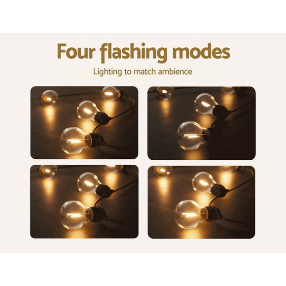 50m Solar Festoon Lights Outdoor LED String Light Chritsmas Decor Party - RnR Galore