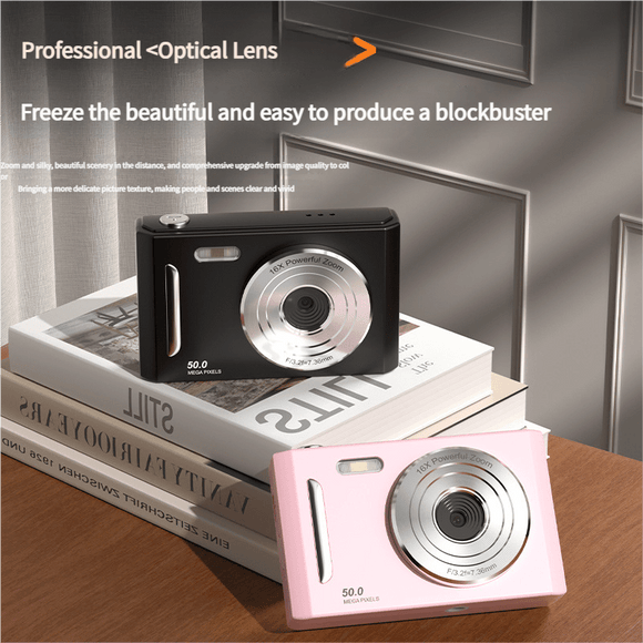 50MP HD Digital Camera with 8X Zoom & Dual Lens System(rose red) - RnR Galore
