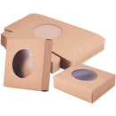 50PCS Handmade Soap Paper Box Round Window Kraft Black White Candy Biscuit Box - Black - 50pcs 8*8*3CM - RnR Galore