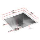 510x450mm Handmade Stainless Steel Undermount / Topmount Kitchen Laundry Sink with Waste - RnR Galore