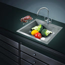 530x505mm Handmade Stainless Steel Topmount Kitchen Laundry Sink with Waste - RnR Galore