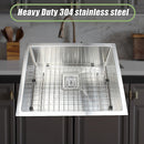 550x455mm Handmade 1.5mm Stainless Steel Undermount / Topmount Kitchen Sink with Square Waste - RnR Galore