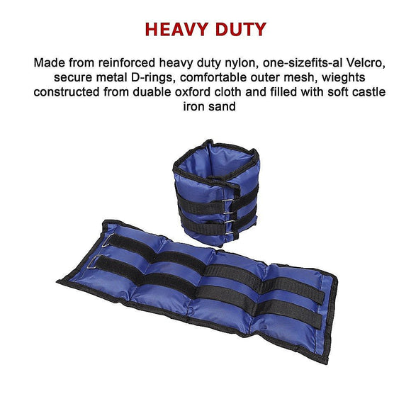 5kg Adjustable Ankle/Wrist Weight Straps - RnR Galore