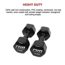 5kg Dumbbells Pair PVC Hand Weights Rubber Coated - RnR Galore