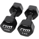 5kg Dumbbells Pair PVC Hand Weights Rubber Coated - RnR Galore