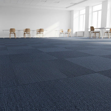 5m2 Box of Premium Carpet Tiles Commercial Domestic Office Heavy Use Flooring Blue - RnR Galore