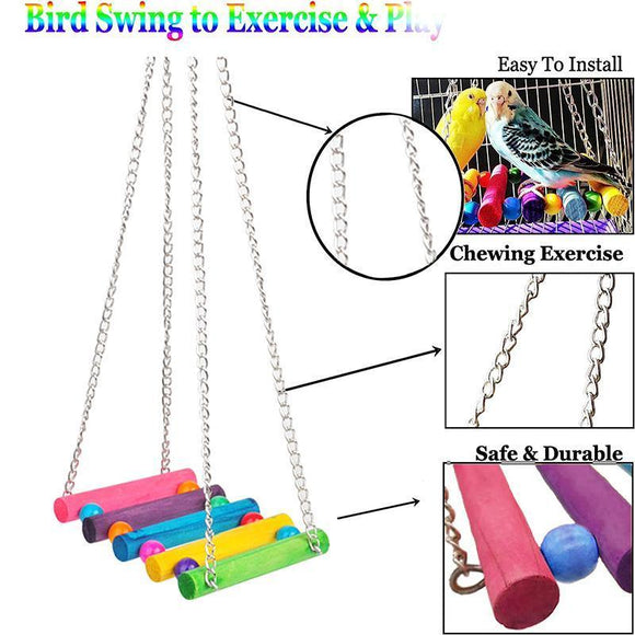 5PCS Hanging Parrot Toys Set with Swings and Ladders for Budgies Cockatiels Cages - RnR Galore