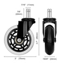 5X 3'' Rollerblade Style Wheels Office Chair Casters - Slient Smooth, 11x22mm Stem - RnR Galore