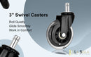 5X 3'' Rollerblade Style Wheels Office Chair Casters - Slient Smooth, 11x22mm Stem - RnR Galore
