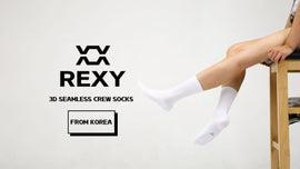5X Rexy 3D Seamless Crew Socks Medium Slim Breathable WHITE - RnR Galore