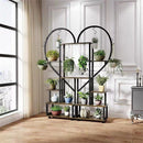 6 Tier Corner Plant Stand Metal & MDF Ladder Shelf Rack - RnR Galore