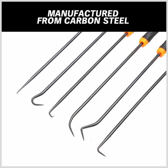 6Pc Extra Long Pick and Hook Set O Ring Seal Puller Remover Fuse Wire Scribe - RnR Galore