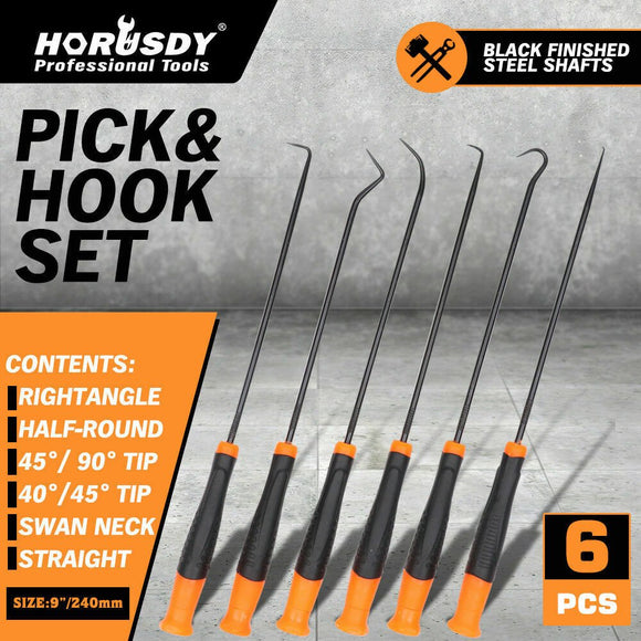 6Pc Extra Long Pick and Hook Set O Ring Seal Puller Remover Fuse Wire Scribe - RnR Galore